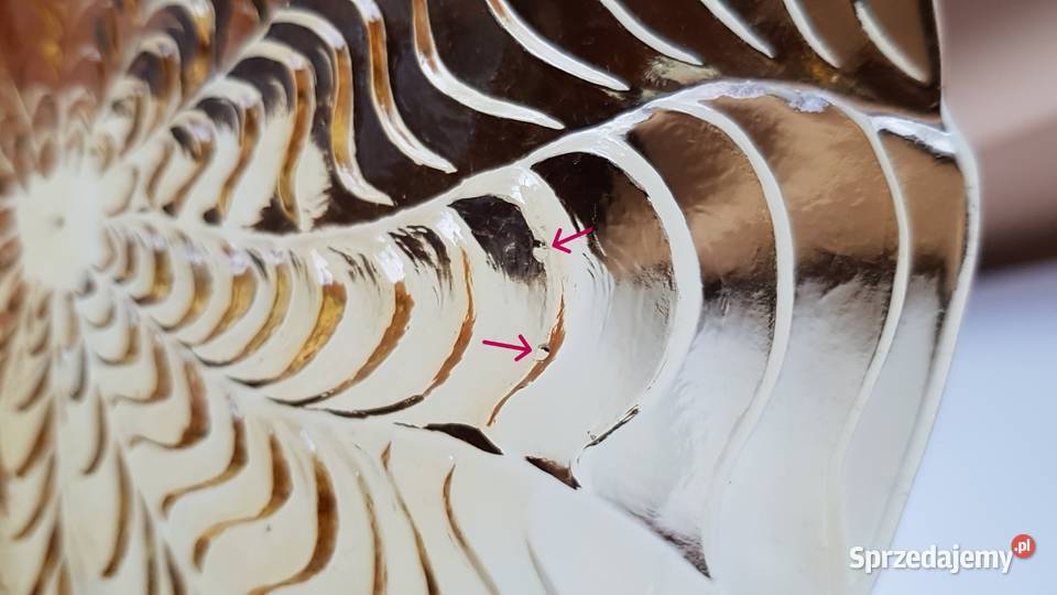 Talerzyki Fala Ząbkowice kolorowe szkło PRL Dąbrowa Górnicza