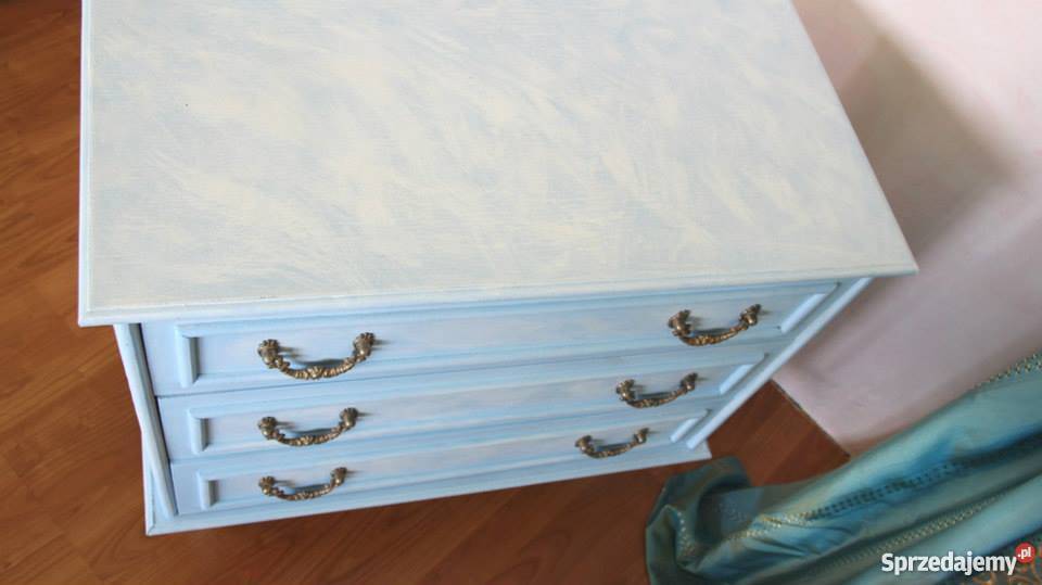 błękitna komoda renowacji shabby chic łódzkie Łódź