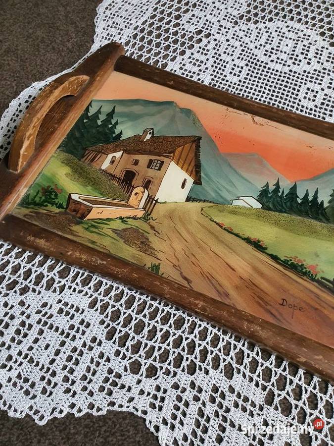 taca ręcznie wykonana malowana sygnowana Zabrze