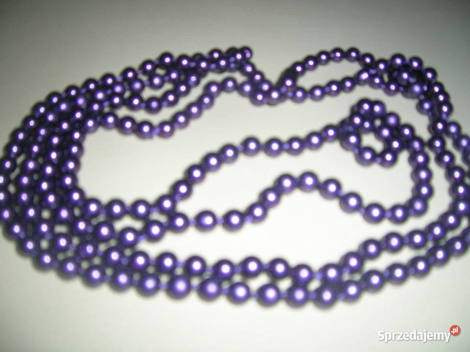 Korale fioletowe długie podkarpackie Czarna