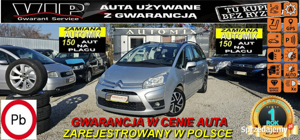 Citroen C4 Grand Picasso 16 BenzynaŚliczny Zarejestrowany w Polsce Świdnica