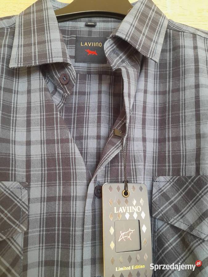 koszula męska LAVIINO 3940 długi rękaw kratka Pozostałe Przemyśl