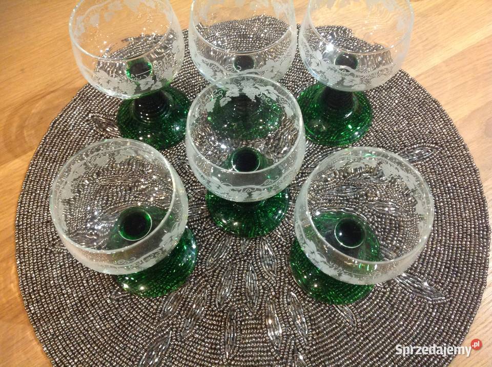 Kieliszki Remery Zielona Noga Szkło Kryształowe Porcelana i szkło
