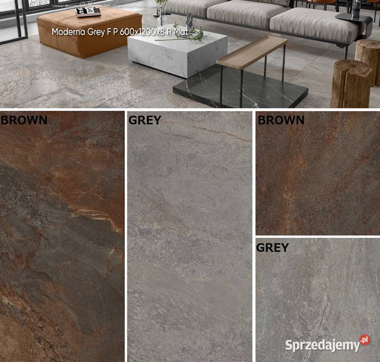 gres 6060 60120 moderna brown grey mat gat1 ENTR Gorzów Wielkopolski