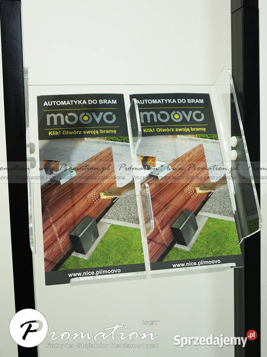 Czarny elegancki stojak na ulotki DL mazowieckie