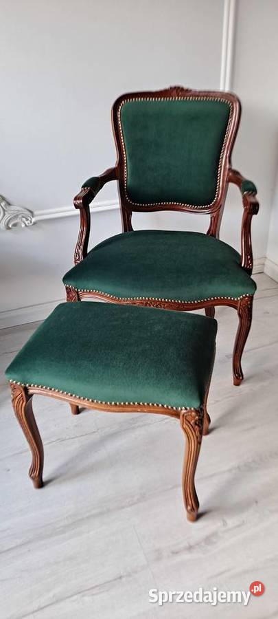 Stylowy fotel butelkowa zieleń Ludwik Szczecin