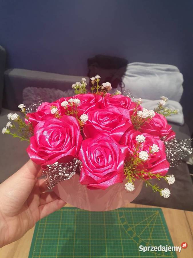 Flowerbox róże ze wstążki mazowieckie Radom sprzedam