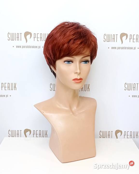 Krótka peruka z włosów syntetycznych Pińczów