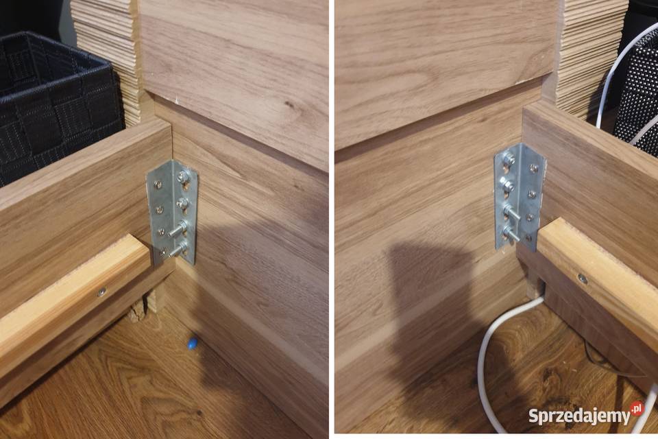 ZESTAW DO SYPIALNI łóżko stelaż materac szafki 160cm