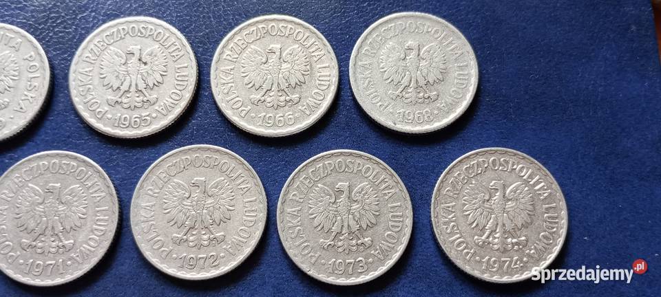 Stare monety 1 złoty Zestaw 23 monet PRL Polska Numizmatyka podkarpackie Lesko