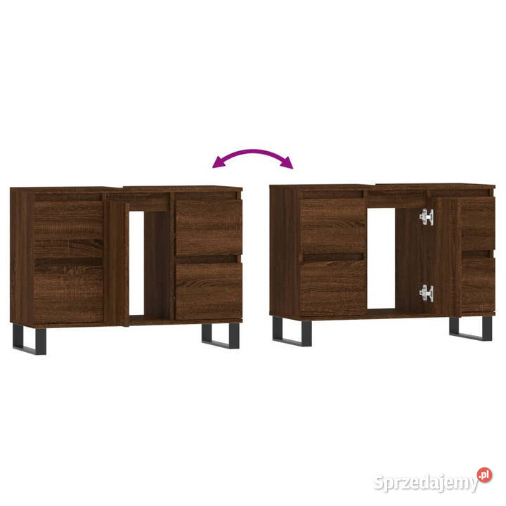 Szafka łazienkowa brązowy dąb 80x33x60 WM831667