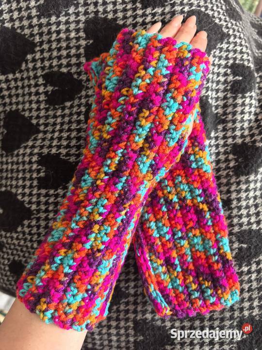 Mitenki rękawiczki bez palców handmade damskie Wrocław
