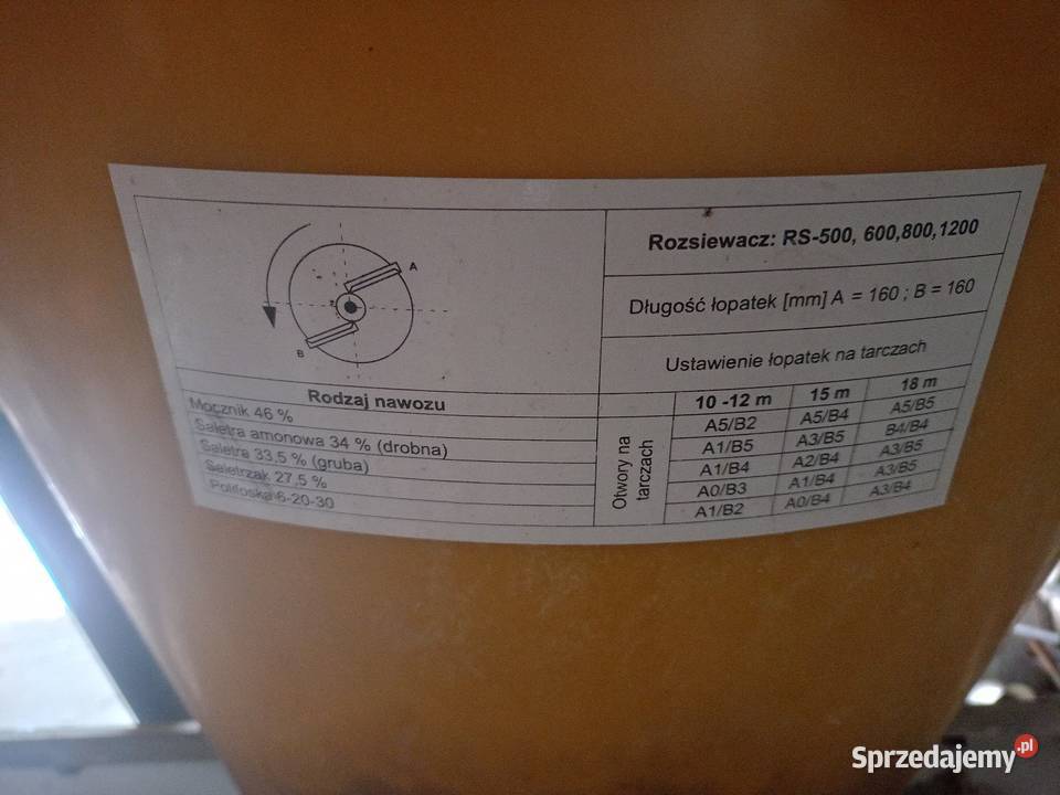 Rozsiewacz nawozu dwutalerzowy 500 l nieuszkodzony Prosna