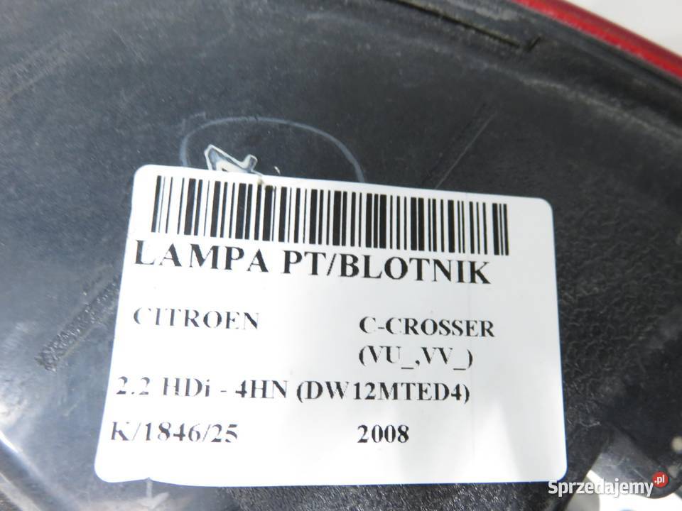 LAMPA PRAWA TYLNA CITROEN CCROSSER VUVV 22087920