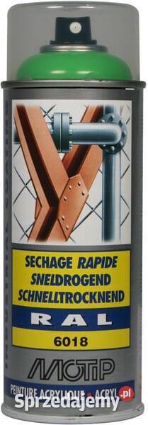 Lakier akrylowy w sprayu RAL 6018 zielony 400 ml małopolskie Kamionna