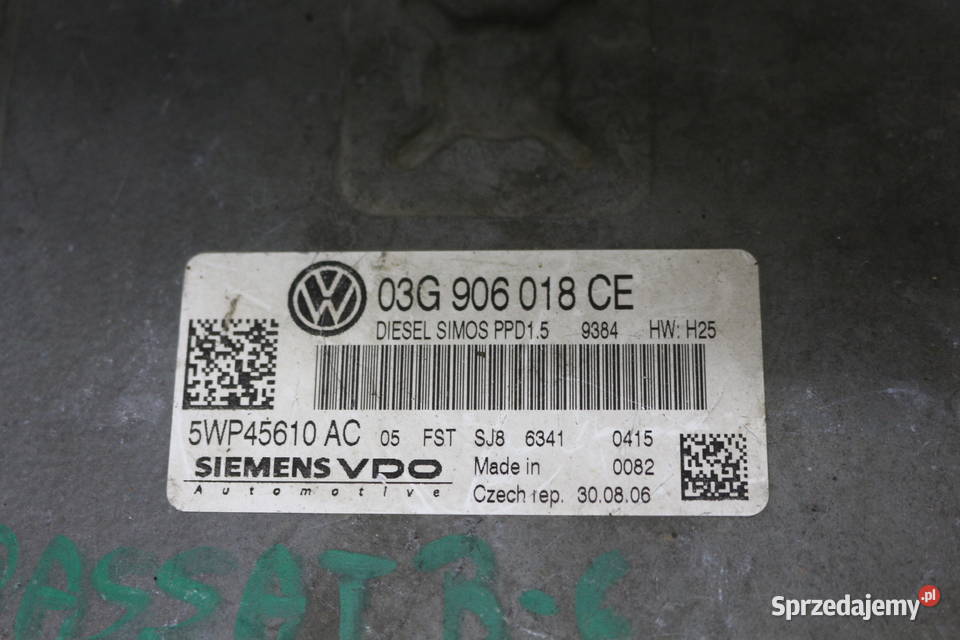 VW PASSAT B6 20 TDI STEROWNIK KOMPUTER SILNIKA Motoryzacja Prochowice