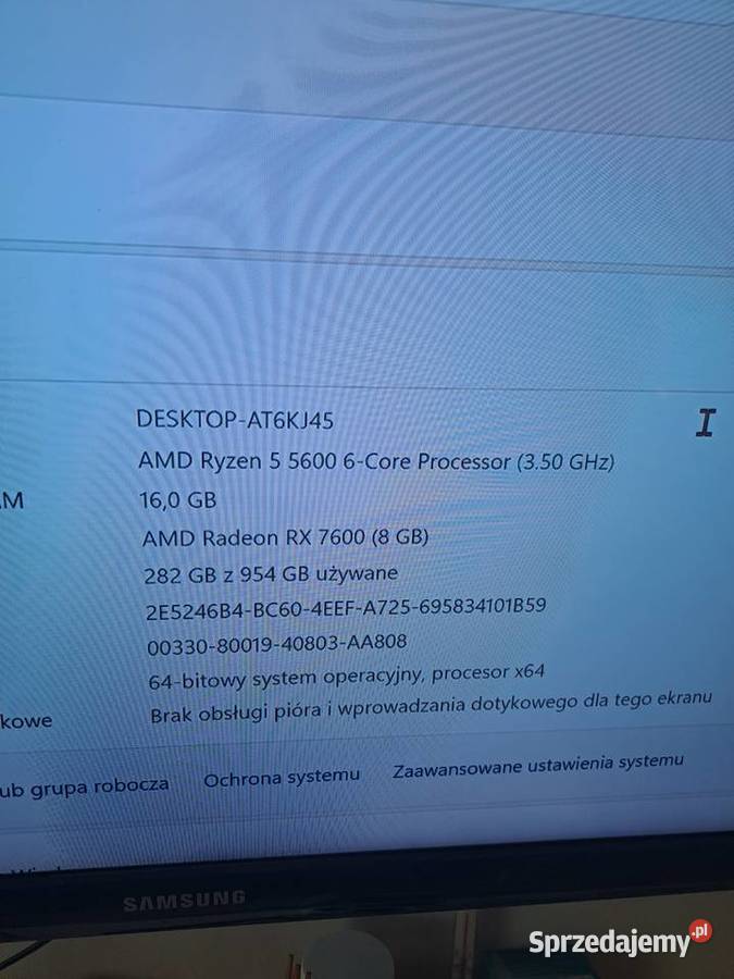 Zestaw gamingowy komputer amd ryzen 7600 monitor podkarpackie