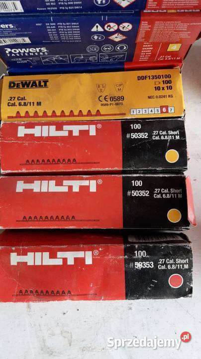 Naboje do osadzaka POWERS HILTI gwoździe DEWALT Biznes i Przemysł Zduńska Wola sprzedam