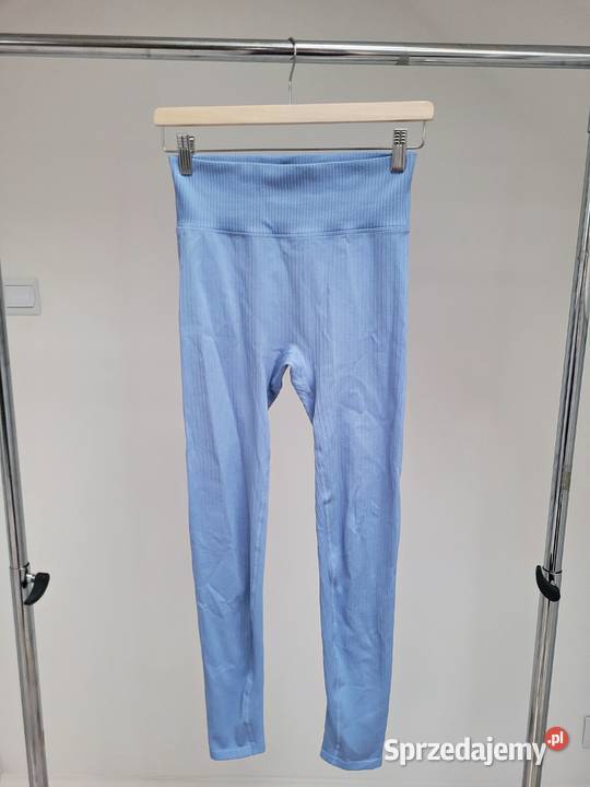 Jasnoniebieskie legginsy w prążki Rozmiar 36(S) Liszki