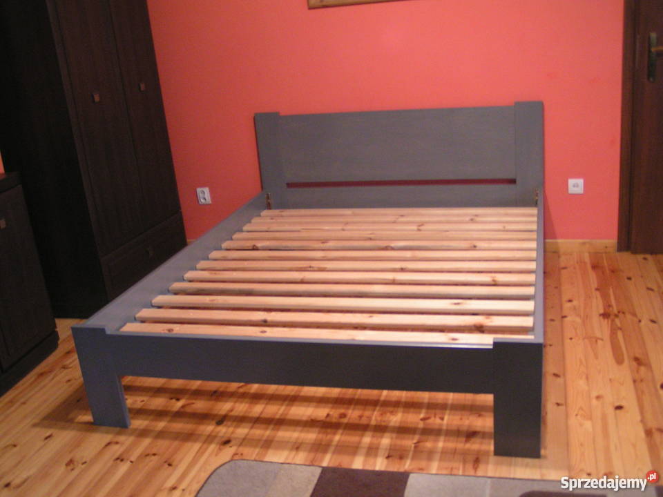 Nowe porządne łóżko drewniane ze stelażem