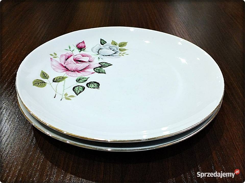 Talerz Talerze Lubiana 19 Motyw Róża i Złoty Żary