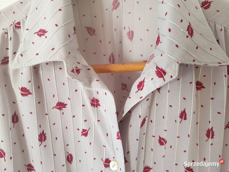 Vintage Retro koszula we wzorki printy elegancka Kielce
