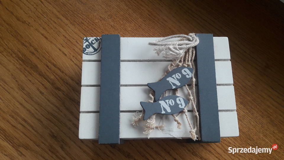 Szkatułka biała drewniana styl morskipudełko sprzedam