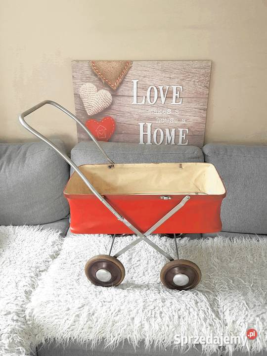 Kwietnik stary wózek lalek PRL retro loft