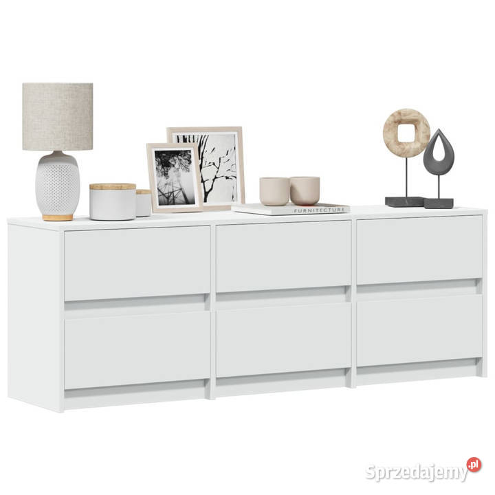 Szafka TV z LED biała 140x34x50 materiał Warszawa