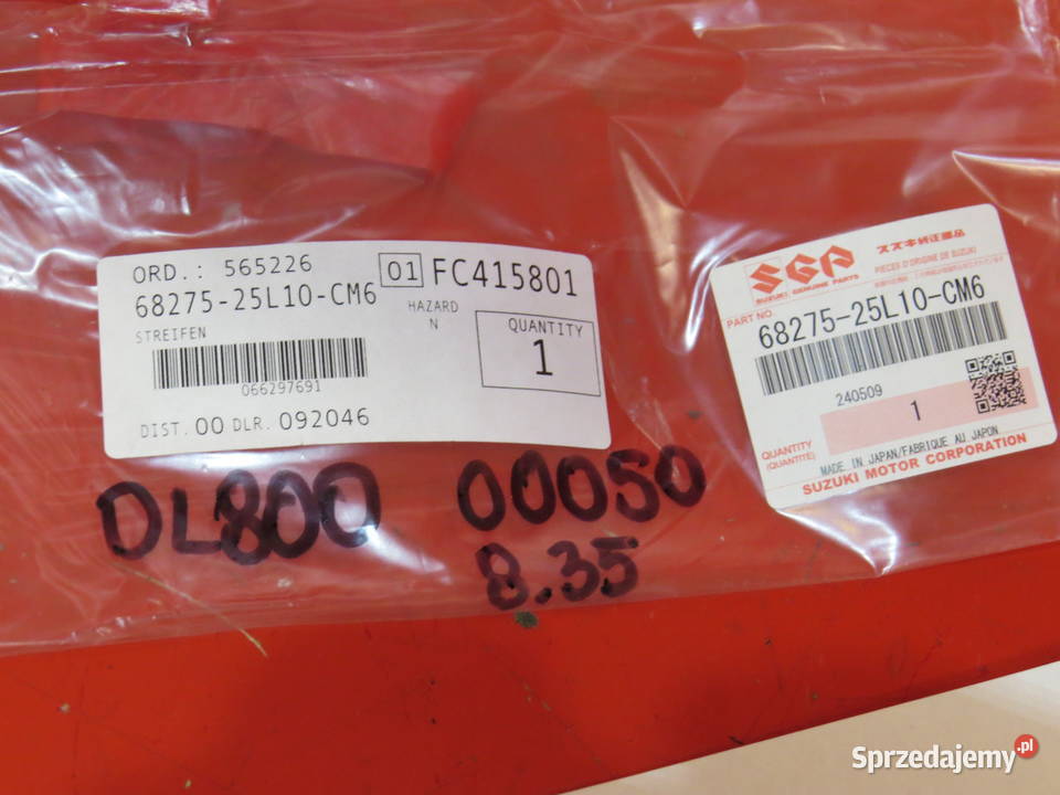SUZUKI DL 800 VSTROM DL800 NAKLEJKA STICK TAPE Okleiny i naklejki mazowieckie Warszawa sprzedam