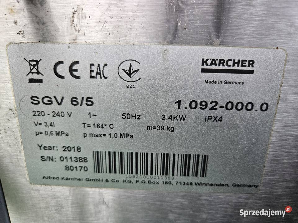 Profesjonalny Odkurzacz parowy Karcher SGV 65 Radom
