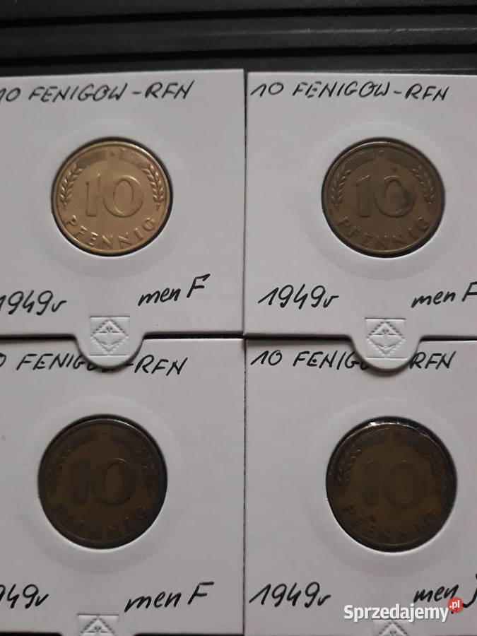 10 Fenigów RFN 1949 r men FFFJ