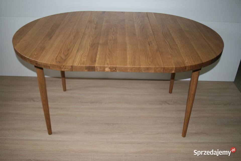 Stół okrągły owalny dębowy rozkładany LOFT Myślenice