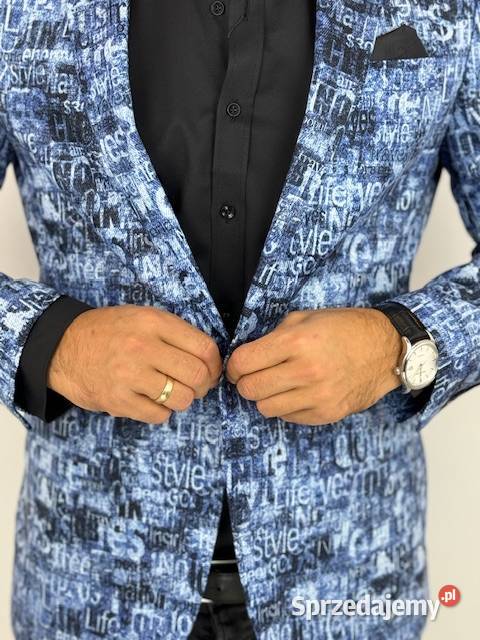 GIOVANNI PERA Marynarka męska D628 niebieska w Ostrów Wielkopolski