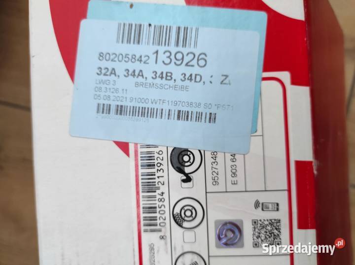 Tarcze hamulcowe firmy Brembo o numerze Tarcze hamulcowe Biłgoraj