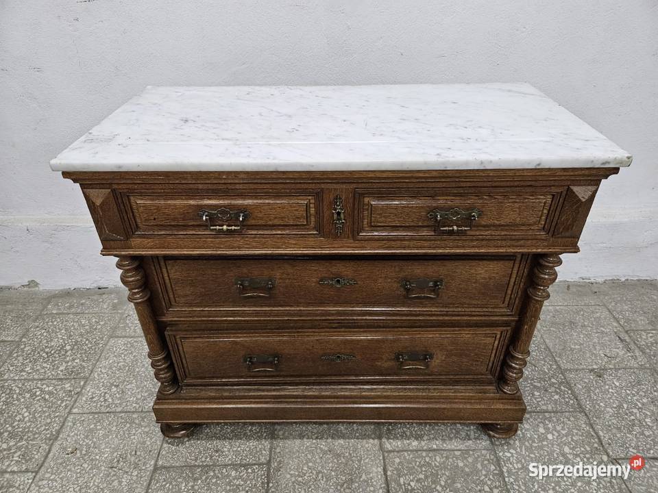 Stara komoda z szufladami i marmurowym blatem Nowy Sącz