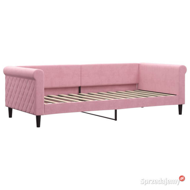 Łóżko dzienne różowe obite aksamitem 90x200 229cm Warszawa