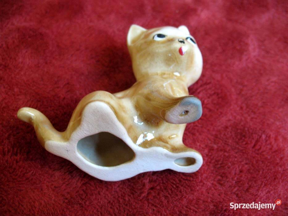 Kot mały młody kotek porcelana 65 x 8 x 4 Figurki i rzeźby Siedlce