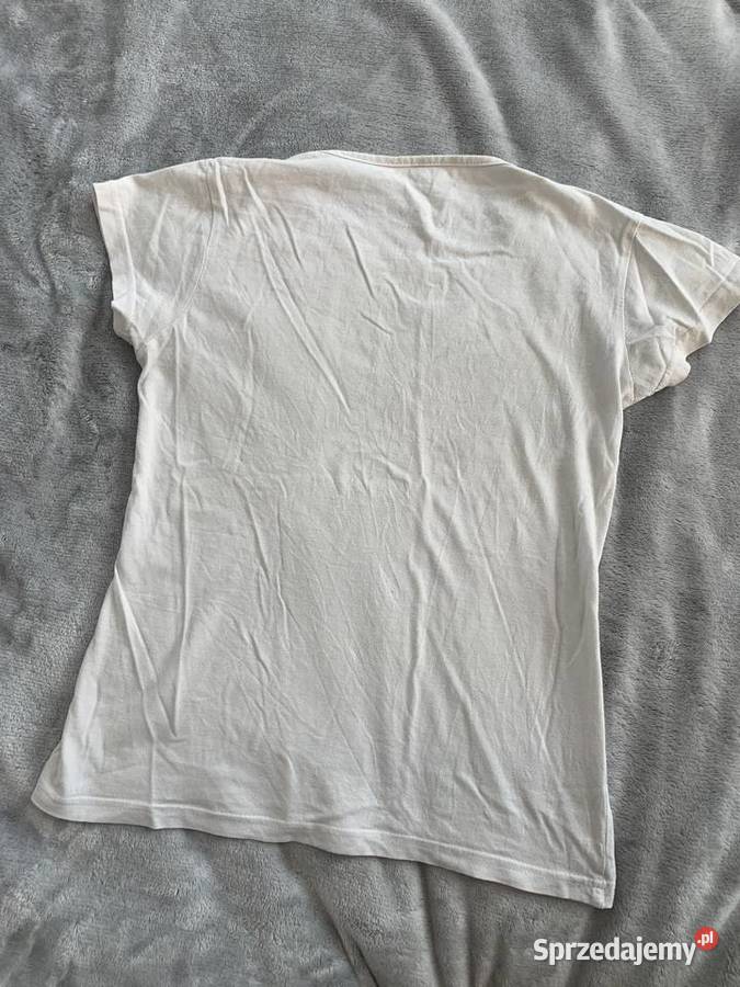 Tshirt bluzka koszulka z krótkim rękawem biała sprzedam