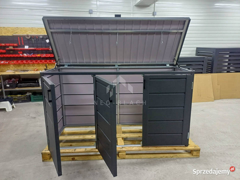 Zabudowa koszy na śmieci wiata obudowa Sanok