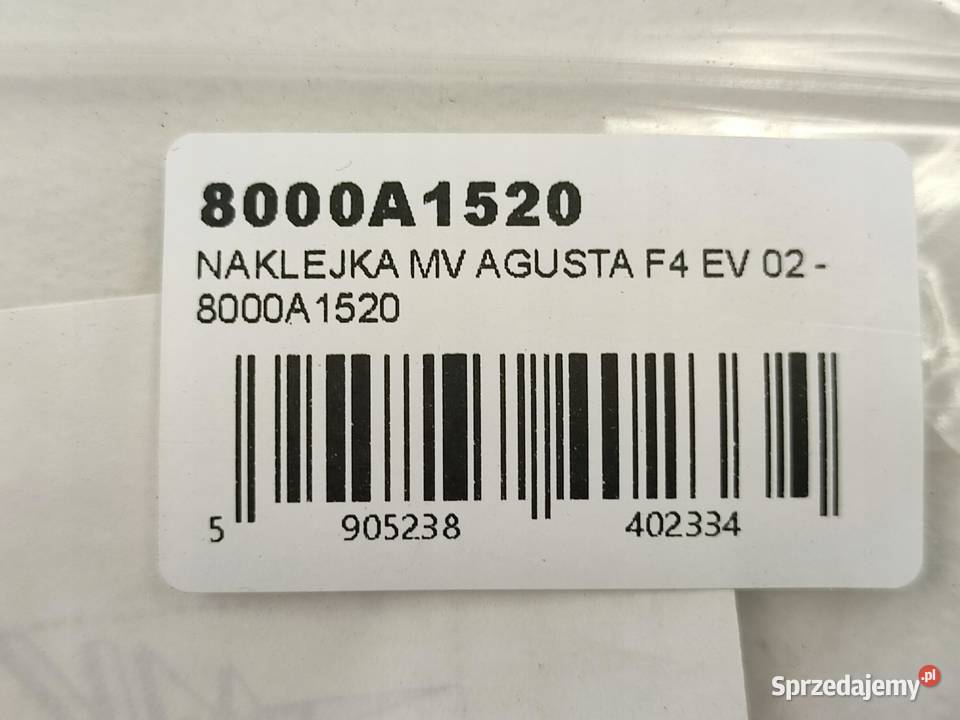 NAKLEJKA EV 02 2 NA ZADUPEK Z OBU STR MV AUGUSTA lubelskie