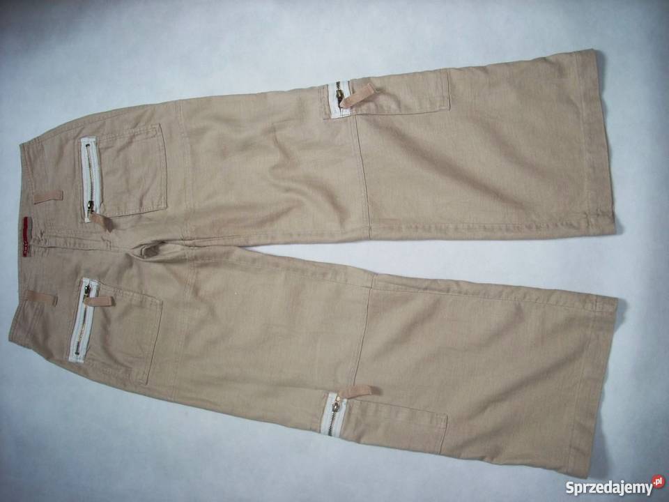 ONLY lniane spodnie z zamkami bojówki super 36 S Nowy Sącz