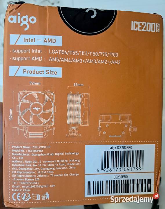 Chłodzenie Aigo do Intel 1700 LGA115X 775 i AMD Kraków