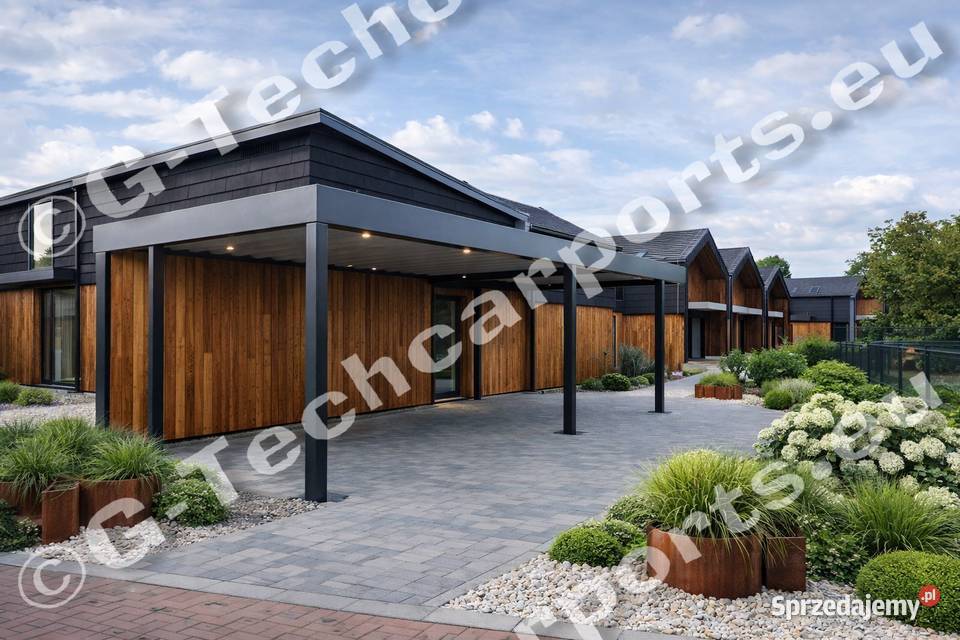 Wiata stalowa garażowa 6x6 carport 2 stanowiska Bochnia