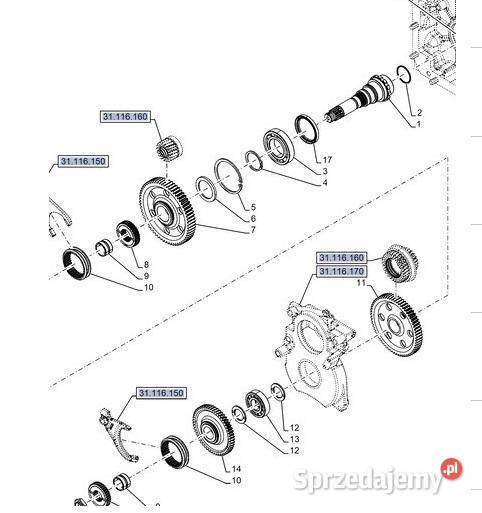Holland T6 T7 koło zębate 4733z 84382936 Pozostałe Jastrzębniki sprzedam