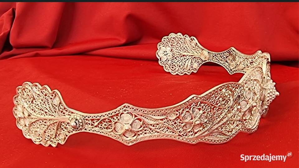 Tiara diadem filigran opaska na głowę srebro Warszawa