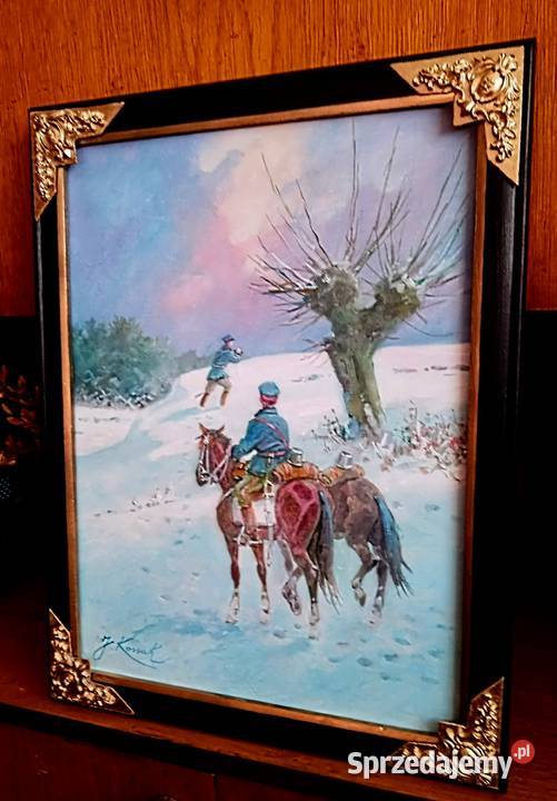 ZWIAD UŁANÓW OBRAZ OLEJNY NA PŁÓTNIEJKOSSAK Jelenia Góra