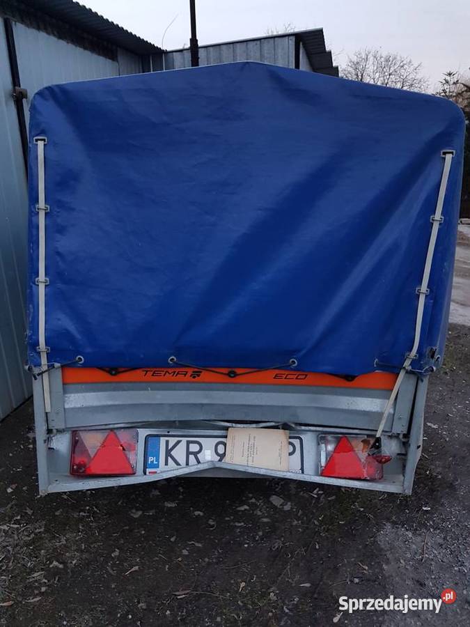 uszkodzona przyczepa Tema Eco zarejestrowana z Kraków