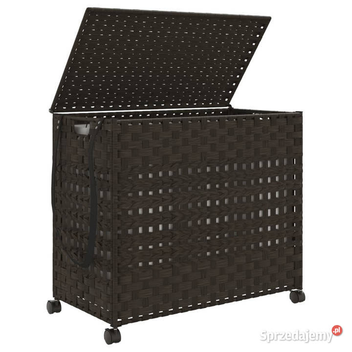 Kosz na pranie z kółkami ciemny brąz 66x35x60 Pozostałe Warszawa