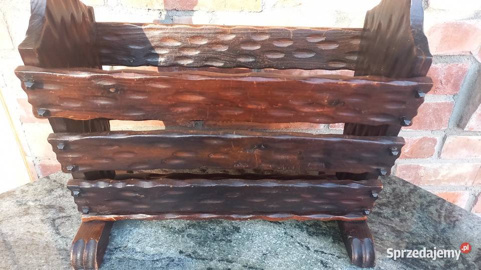 Gazetnik drewniany holenderski stojak na gazety Gawroniec